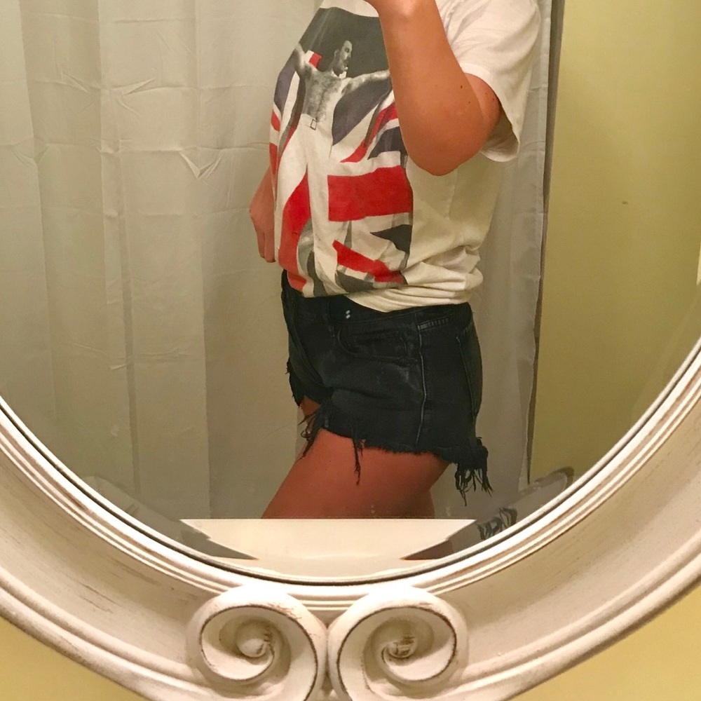 Denim black shorts